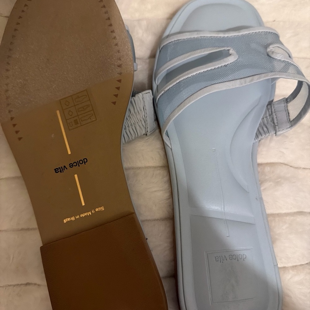 Dolce Vita Pale Blue Slide Sandals - Picture 3 of 5
